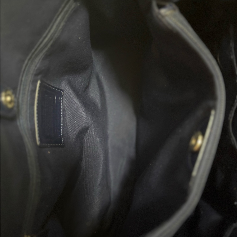 Coach E1326-F23902 Taylor Signature Op Art Navy & Orange Linear Carryall in GUC - Picture 8 of 16